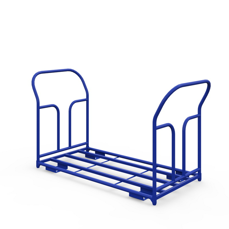 Тележка каркасная с двумя ручками ТКД 10 (г/п 300 кг, 1800x800 мм, колеса черная резина 200 мм)