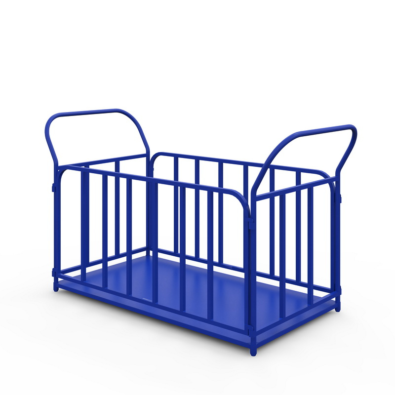 Тележка платформенная с трубчатыми бортами ТБ 7 (г/п 550 кг, 1400x800 мм, колеса серая резина 200 мм)