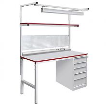 Стол металлический промышленный с тумбой СП-1200Т1 ESD