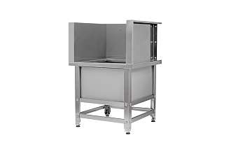 Ванна моповая сварная ВМСн - 630x630x500 (800) Norma Inox, 1 м/о 530x530x200 (облицовка П-образная; ножка угловая)