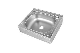 Рукомойник технологический консольный РТКн - 500x400x140 Norma Inox, борт, отв. д/смесит.