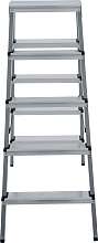 Стремянка двухсторонняя стальная с алюминиевыми ступенями NV1140.5