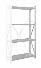 Стеллаж MS U 250x120x50/4 (Нагрузка на полку 300, перфорированная) ДС