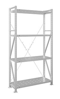 Стеллаж MS U 200x70x80/4 (Нагрузка на полку 300, перфорированная)