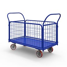 Тележка платформенная с сетчатыми бортами ТС 3 (600х1000) г/п 600 кг.150 чугун/полиуретан