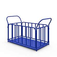 Тележка платформенная с трубчатыми бортами ТБ 3 (г/п 600 кг, 1000x600 мм, колеса литая протекторная резина 160 мм)